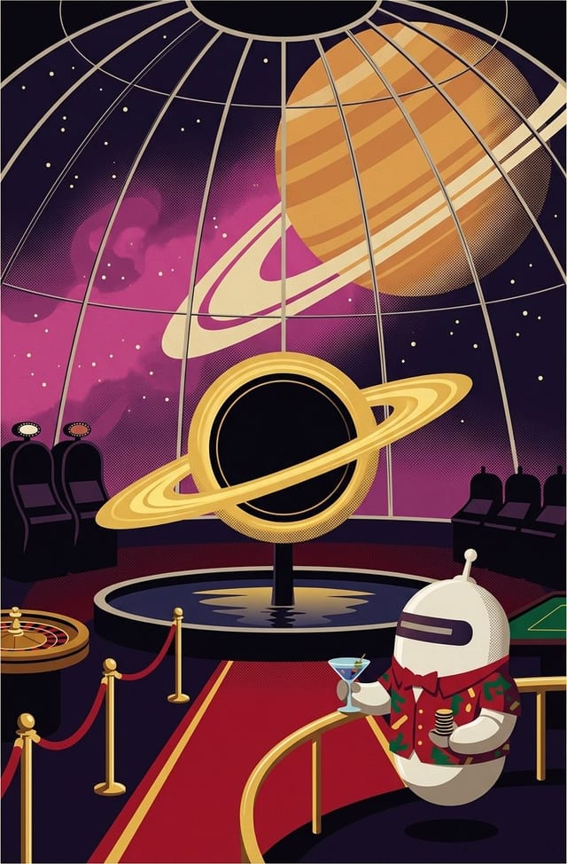 A travel poster for Nebula Royale