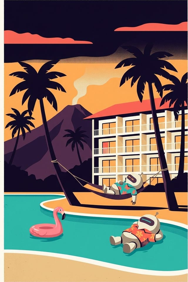 A travel poster for Pixel Bay